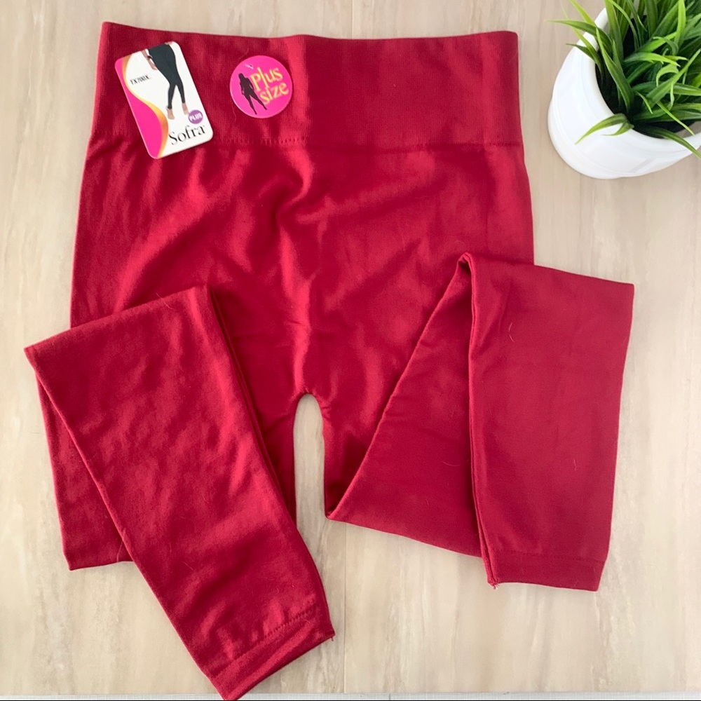 Softa maroon one plus size leggings